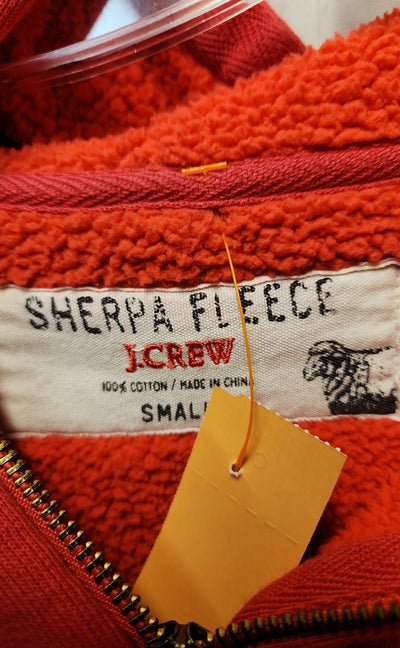 J Crew Women's Size S Red Full Zip Hooded Sweatshirt