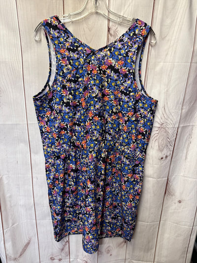 Rbx Women's Size L Purple Floral Dress