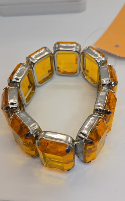 Orange Rhinestone Bracelet