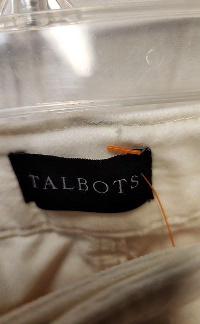 Talbots Women's Size 6 White Pants Velveteen Straight Leg Pant