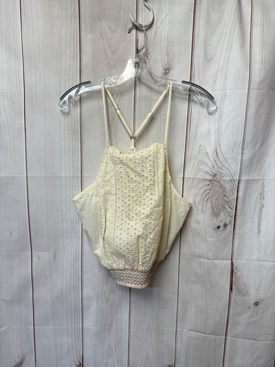 Hollister Women's Size M Cream Sleeveless Top