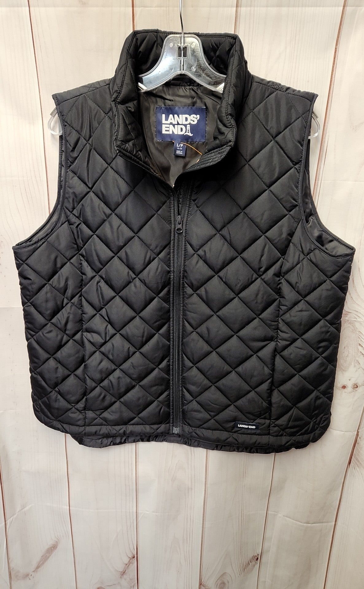 Lands End Women's Size L Petite Black Vest