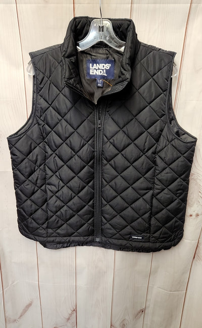 Lands End Women's Size L Petite Black Vest