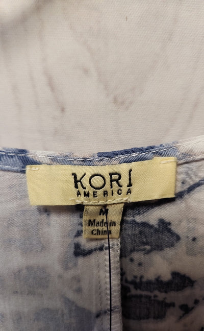 Kori Women's Size M White & Blue Tie Dye Dress