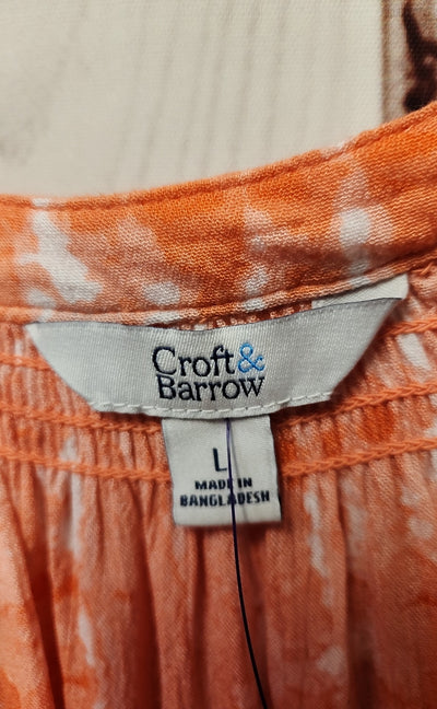Croft & Barrow Women's Size L Orange 3/4 Sleeve Top