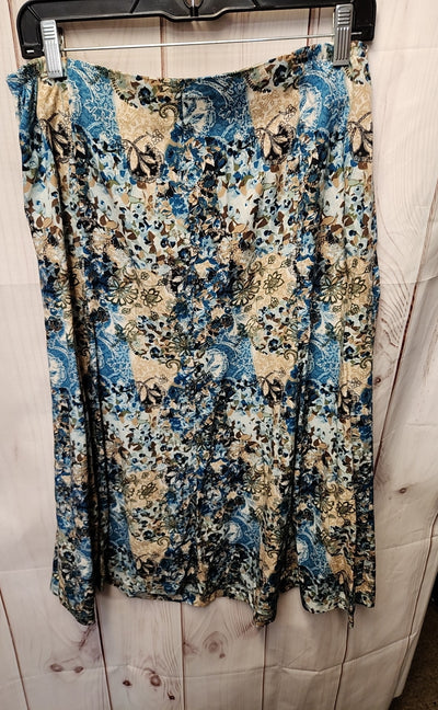 Christopher & Banks Women's Size 8 Blue Print Skirt