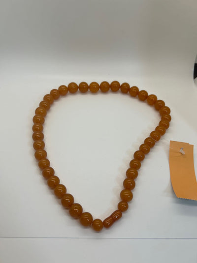 Vintage Natural Butterscotch Egg Yolk Amber Graduated Round Beads Necklace 89g