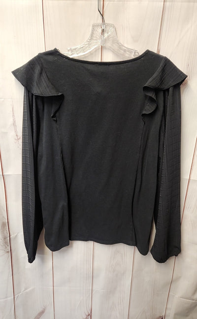 J Crew Women's Size L Black Long Sleeve Top