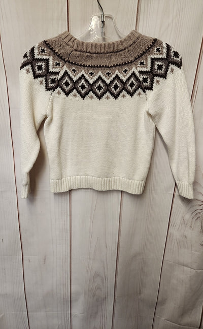 Old Navy Girl's Size 4 White & Brown Sweater