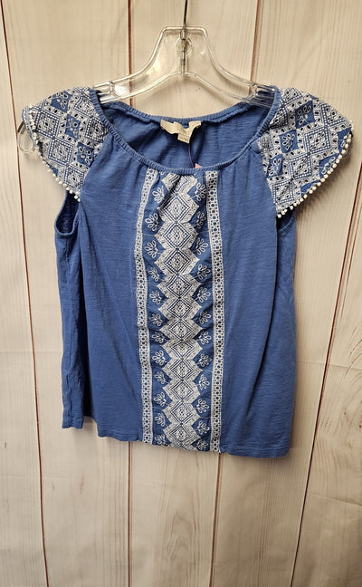 Loft Women's Size XS Petite Blue Short Sleeve Top