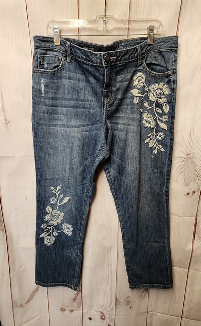 Simply Vera Women's Size 33 (15-16) Blue Jeans Mid Rise Capri