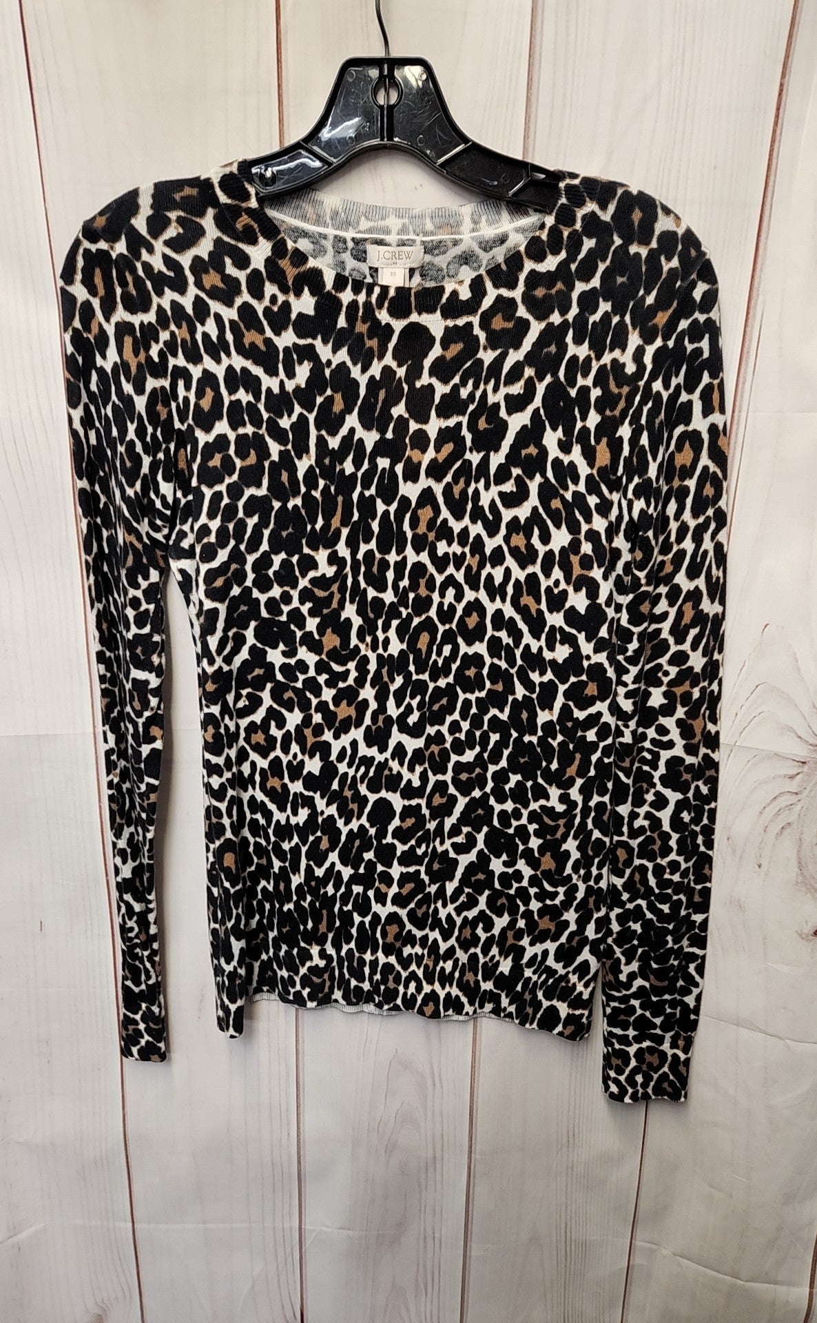 J Crew Women's Size XS Brown Animal Print Sweater