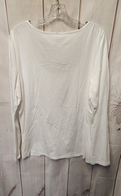 J Jill Women's Size XL White Long Sleeve Top