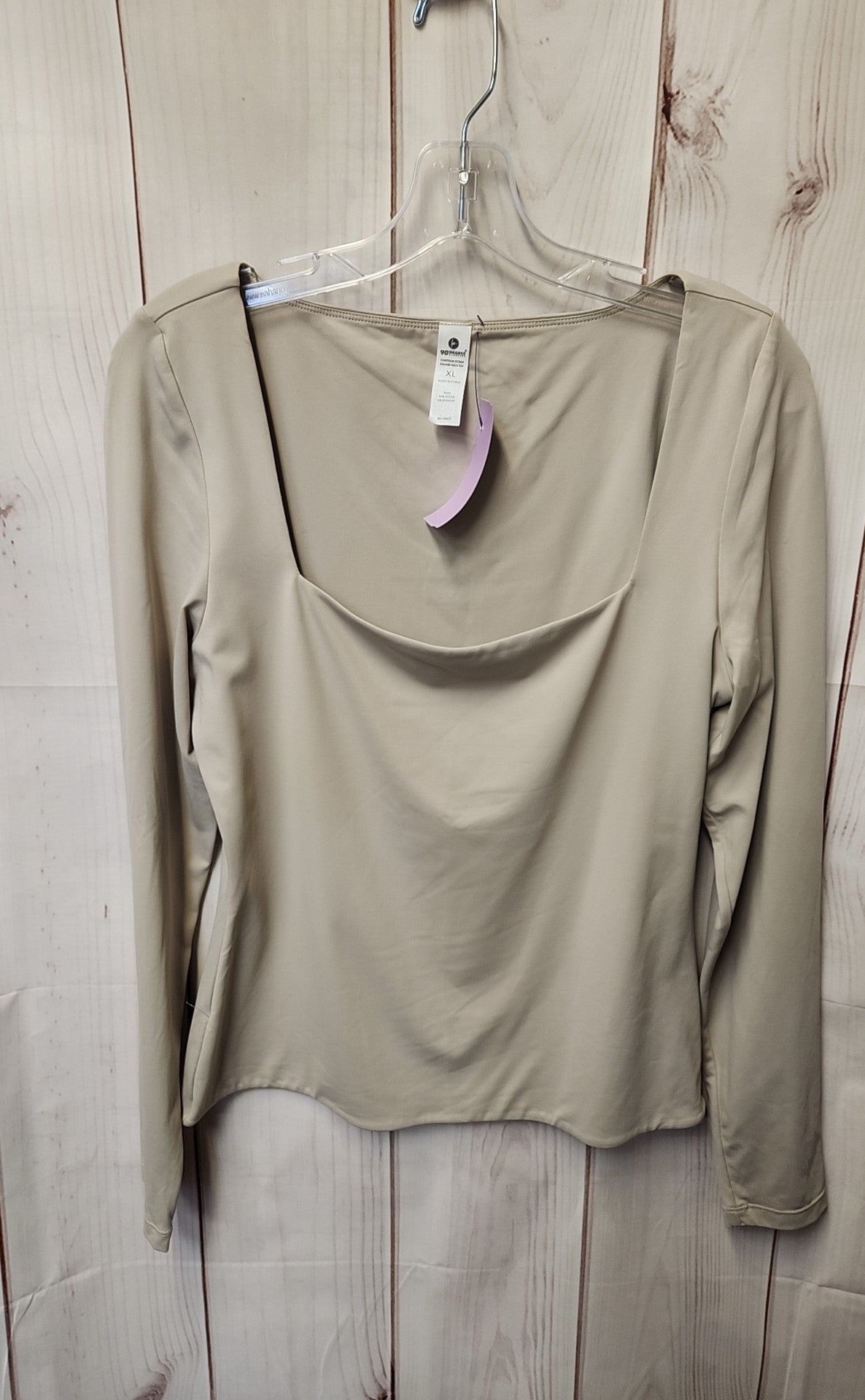 90 Degree Women's Size XL Beige Long Sleeve Top