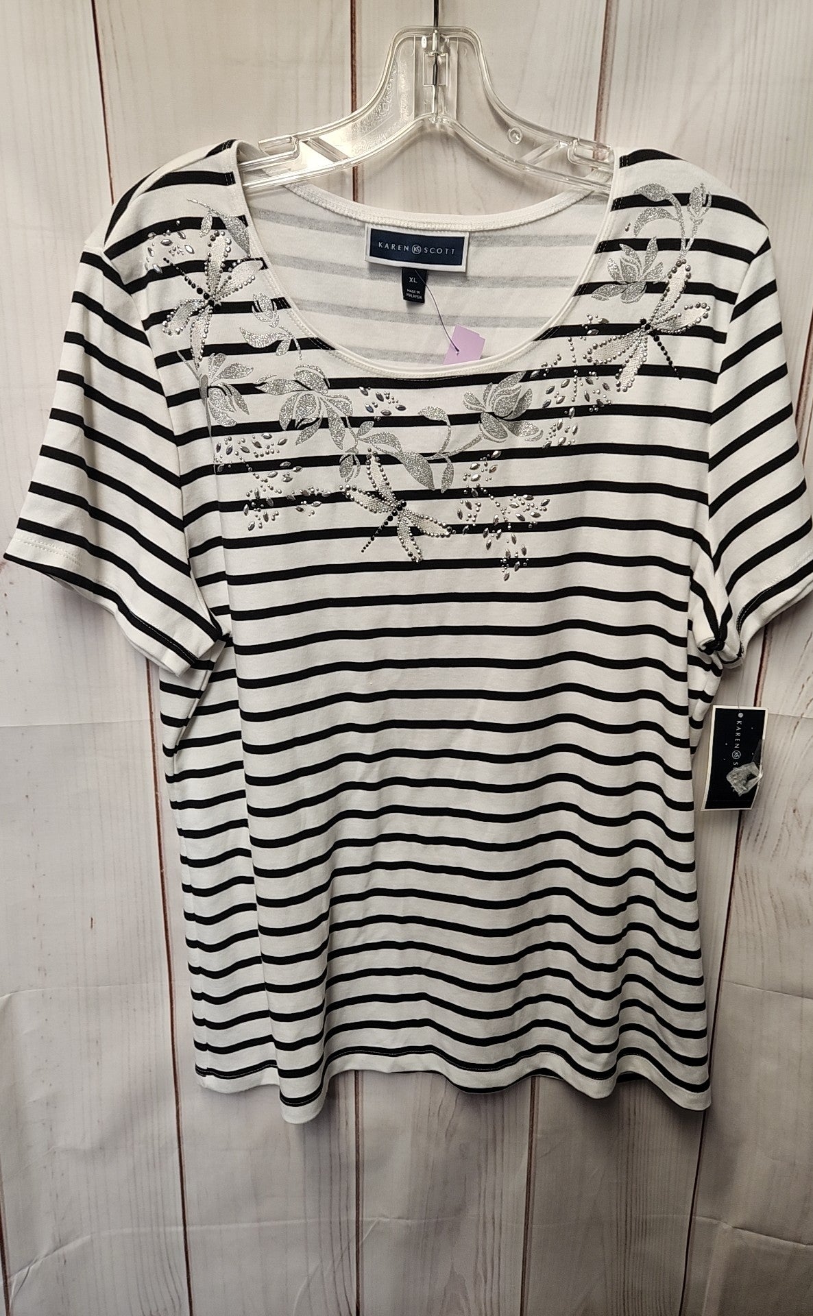 NWT Karen Scott Women's Size XL White Short Sleeve Top