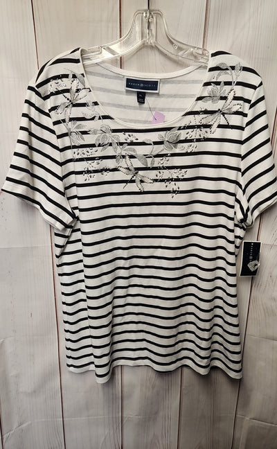 NWT Karen Scott Women's Size XL White Short Sleeve Top