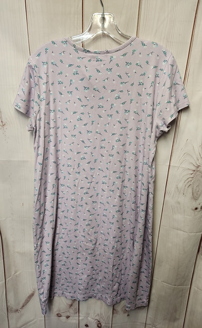 Lands End Women's Size L Purple Floral Nightgown