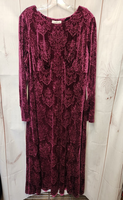 Coldwater Creek Women's Size 1X Purple Velour Dress