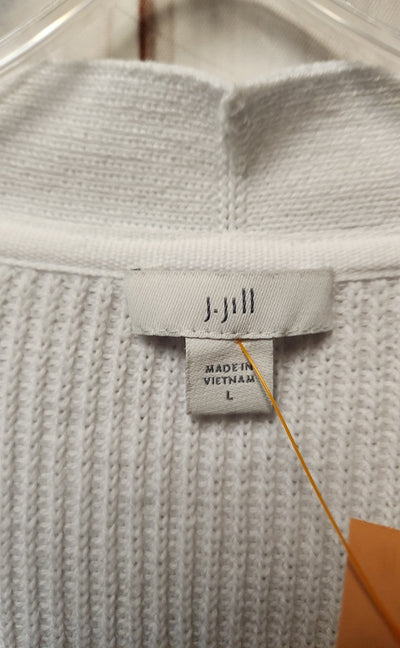 J Jill Women's Size L White Cardigan