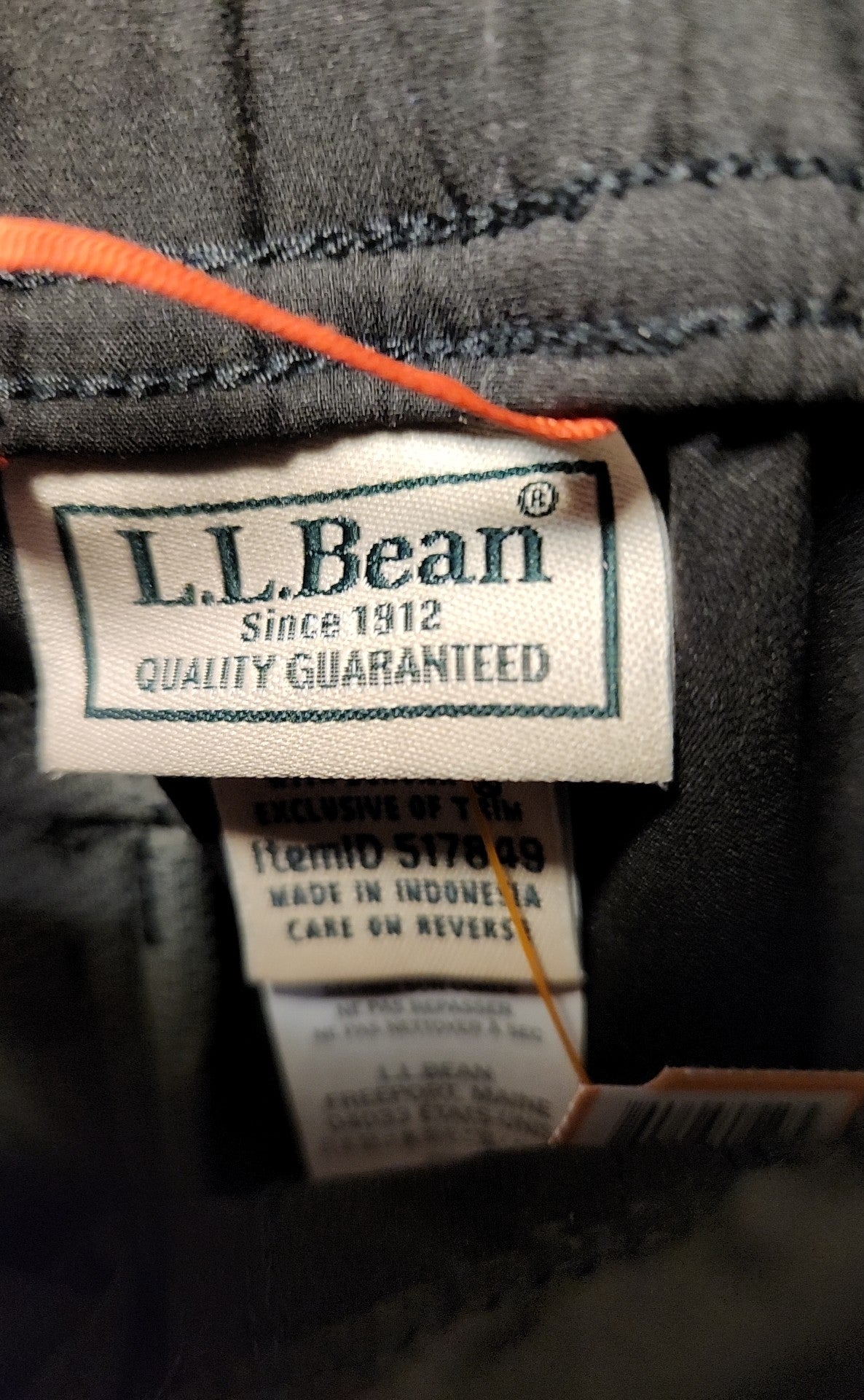 NWT LL Bean Boy's Size 16 Black Pants