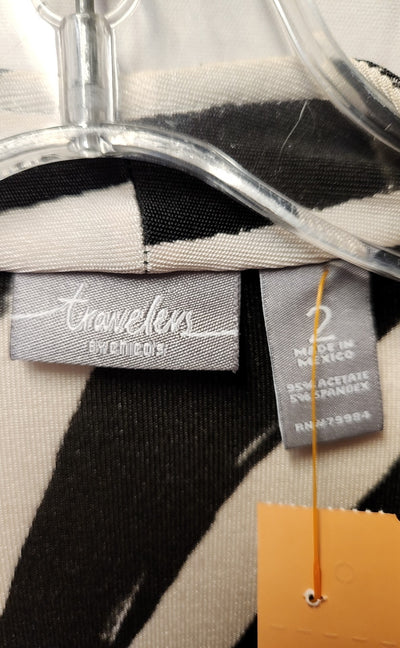 Chico's TravelersWomen's Size 2 = US L White & Black Cardigan