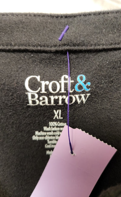 Croft & Barrow Women's Size XL Black Short Sleeve Top