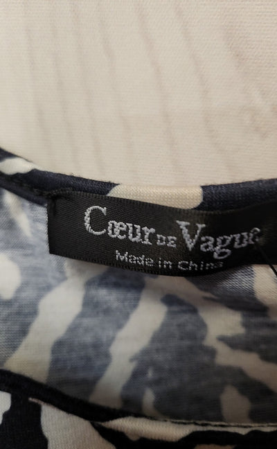 Coeur de Vague Women's Size XL Beige Animal Print Cold Shoulder Top