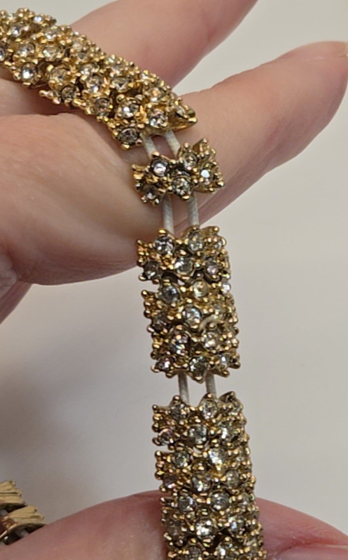 Gold Rhinestone Stretch Bracelet