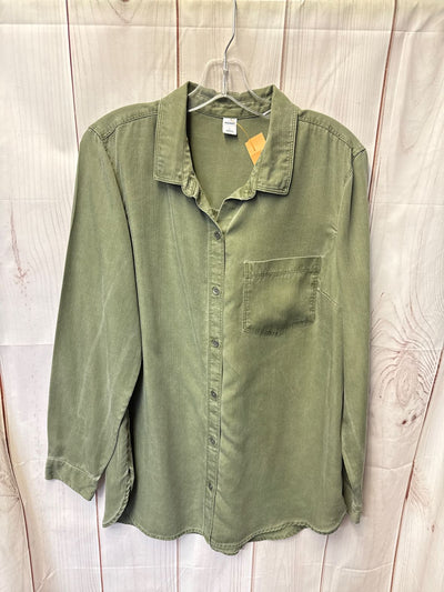 Old Navy Women's Size L Olive Green Long Sleeve Top