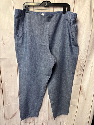 J Jill Women's Size XL Blue Linen Pants