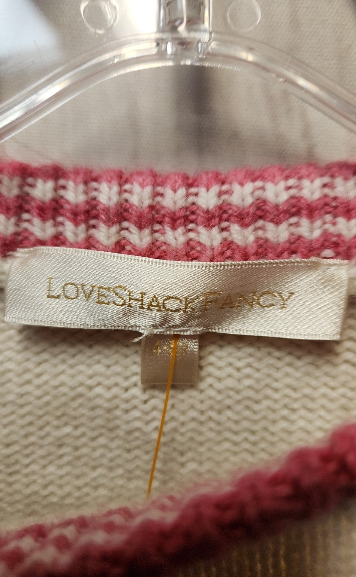 Love Shack Fancy Girl's Size 4/5 White & Pink Sweater