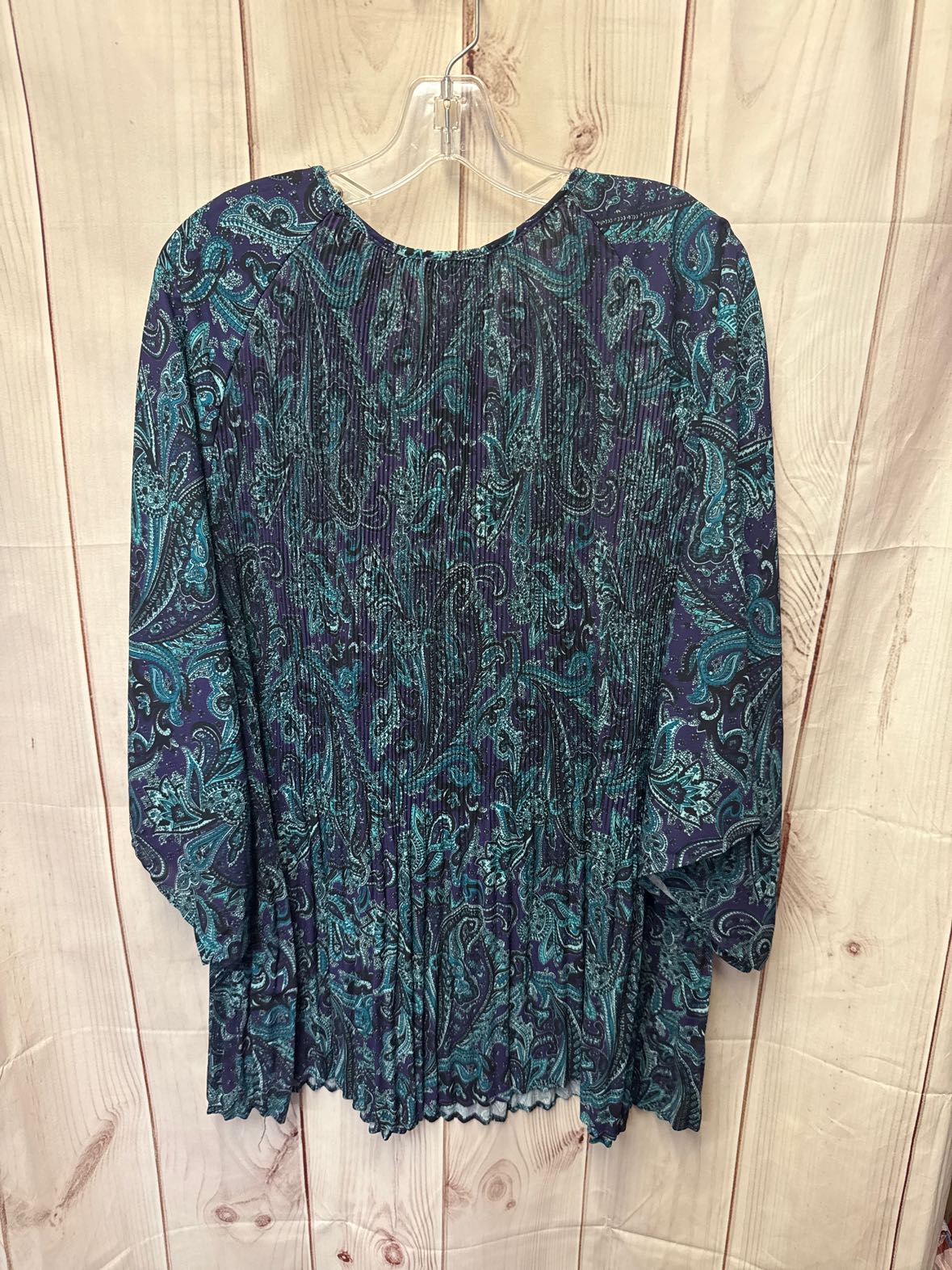 Catherines Women's Size 3X Blue 3/4 Sleeve Top