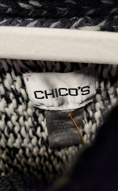 Chico's Women's Size 2 = US L White & Black Cardigan