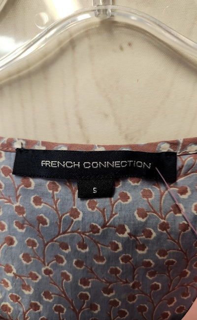 French Connection Women's Size S Purple Floral Cold Shoulder Top