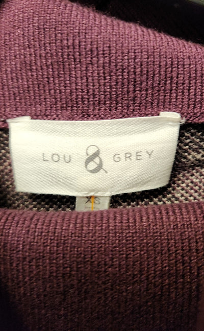 Lou & Grey Women's Size XS Purple Animal Print Sweater