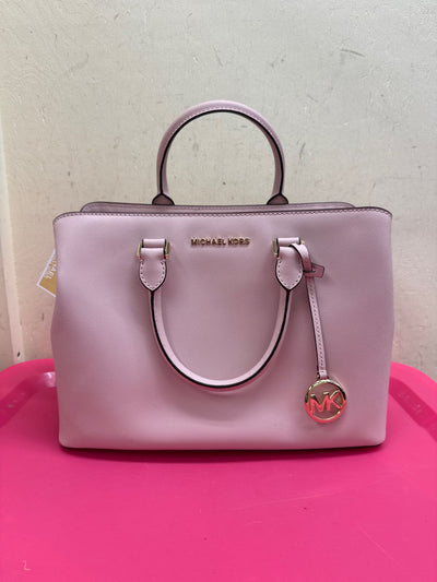 NWT Michael Kors Savannah Blossom Pink Leather Purse Bag