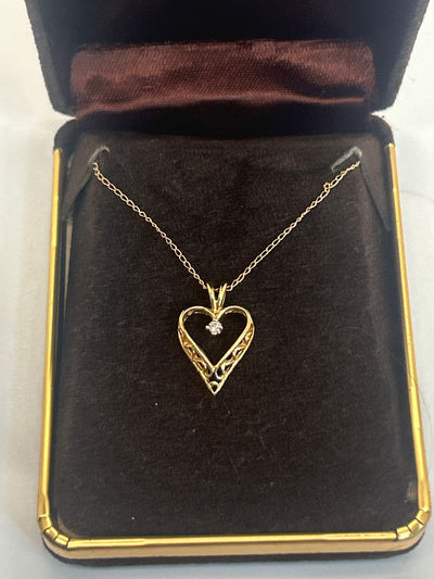 14K Yellow Gold 20" Heart Necklace Costa