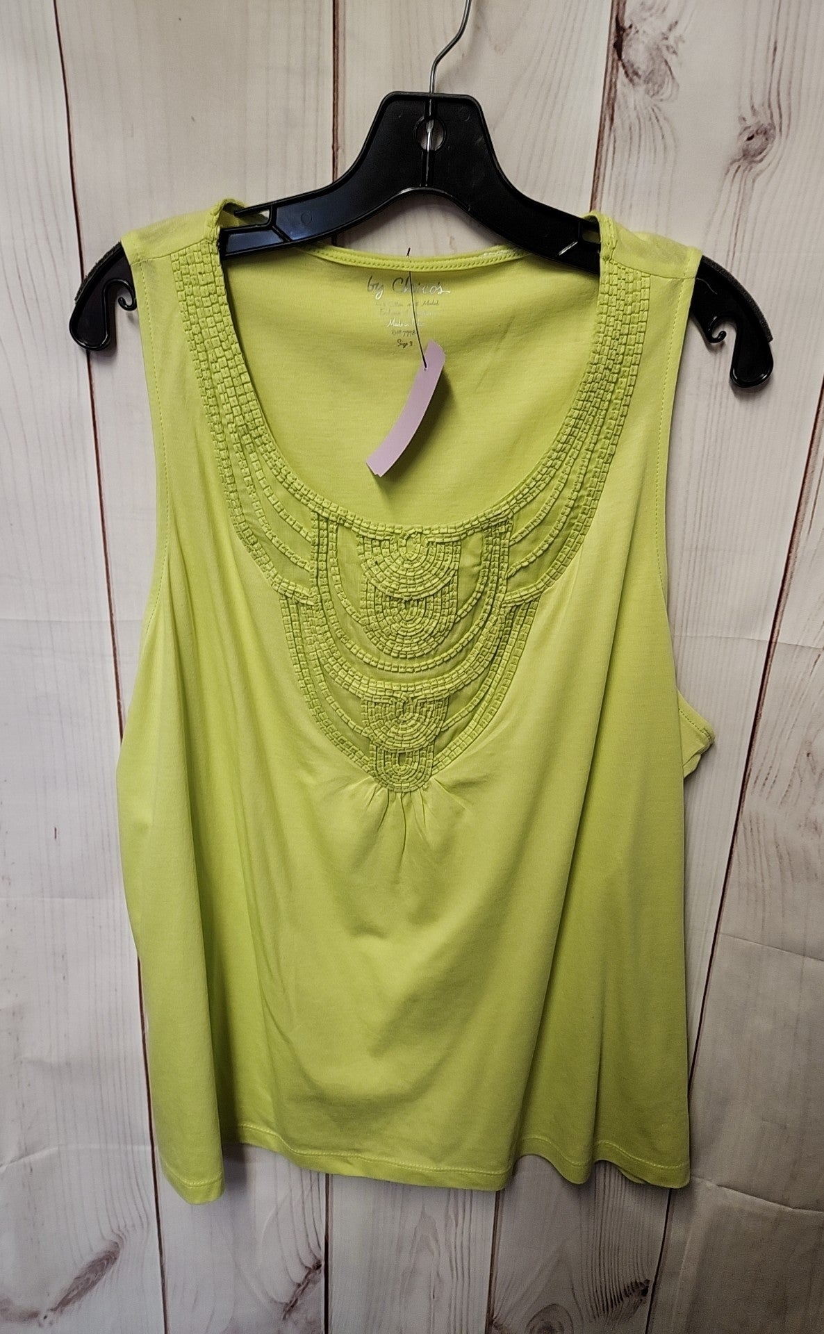 Chico's Women's Size 3 = US XL Lime Green Sleeveless Top