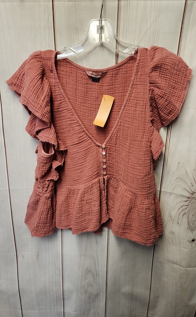 American Eagle Women's Size M Red Short Sleeve Top