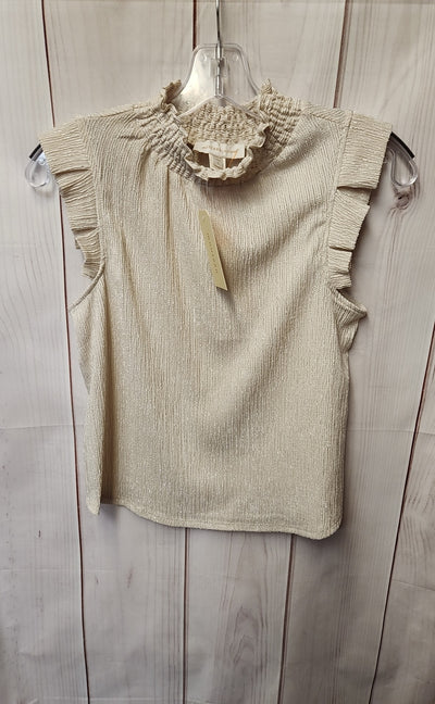 NWT Monteau Women's Size S Beige Sleeveless Top