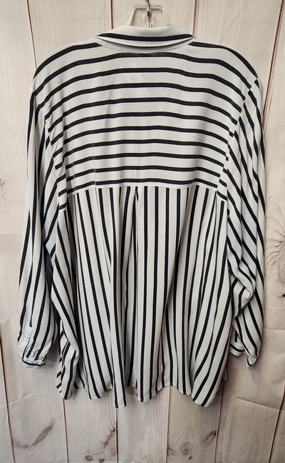 Ellos Women's Size 3X White Long Sleeve Top