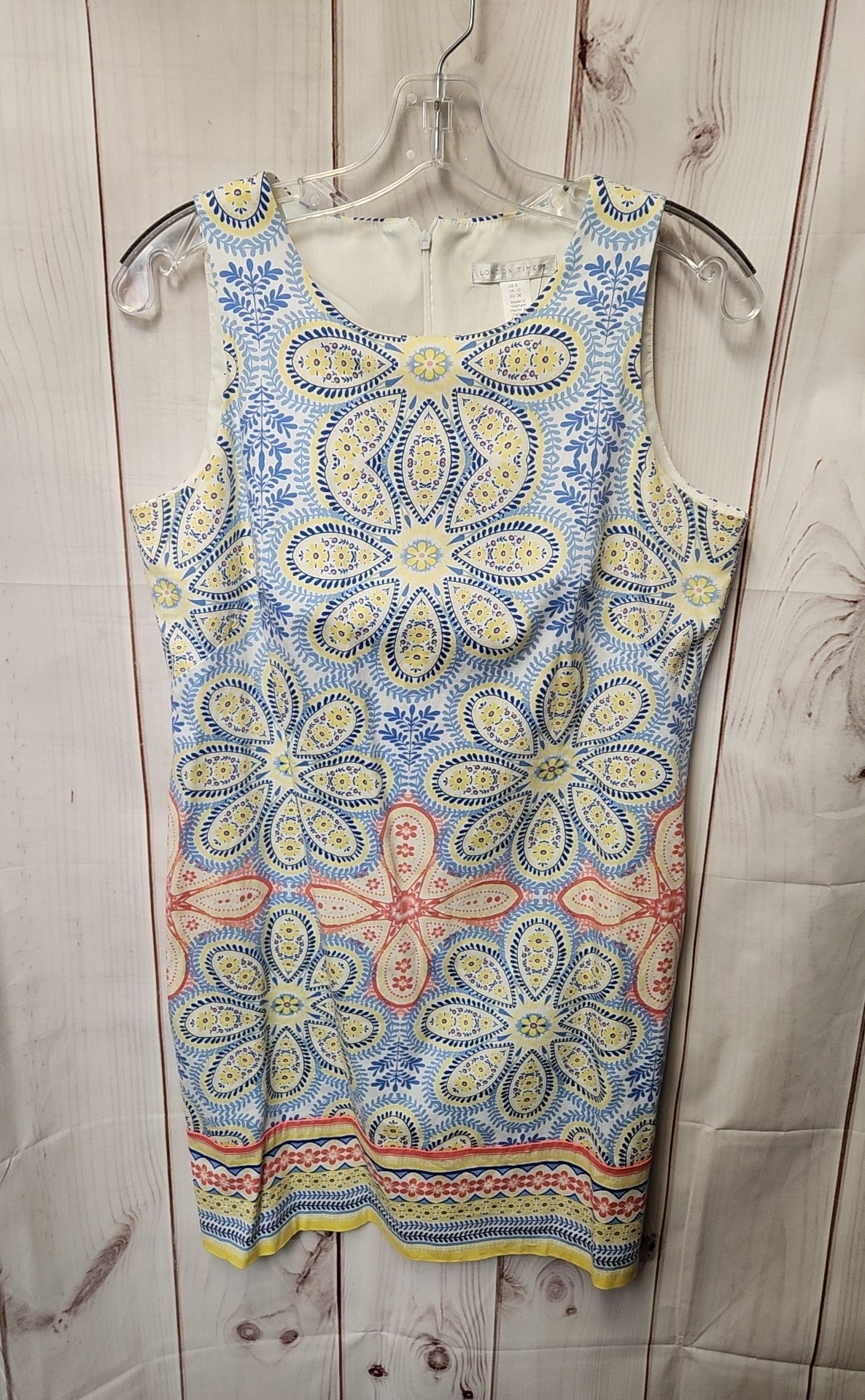 London Times Women's Size 6 Blue Floral Dress