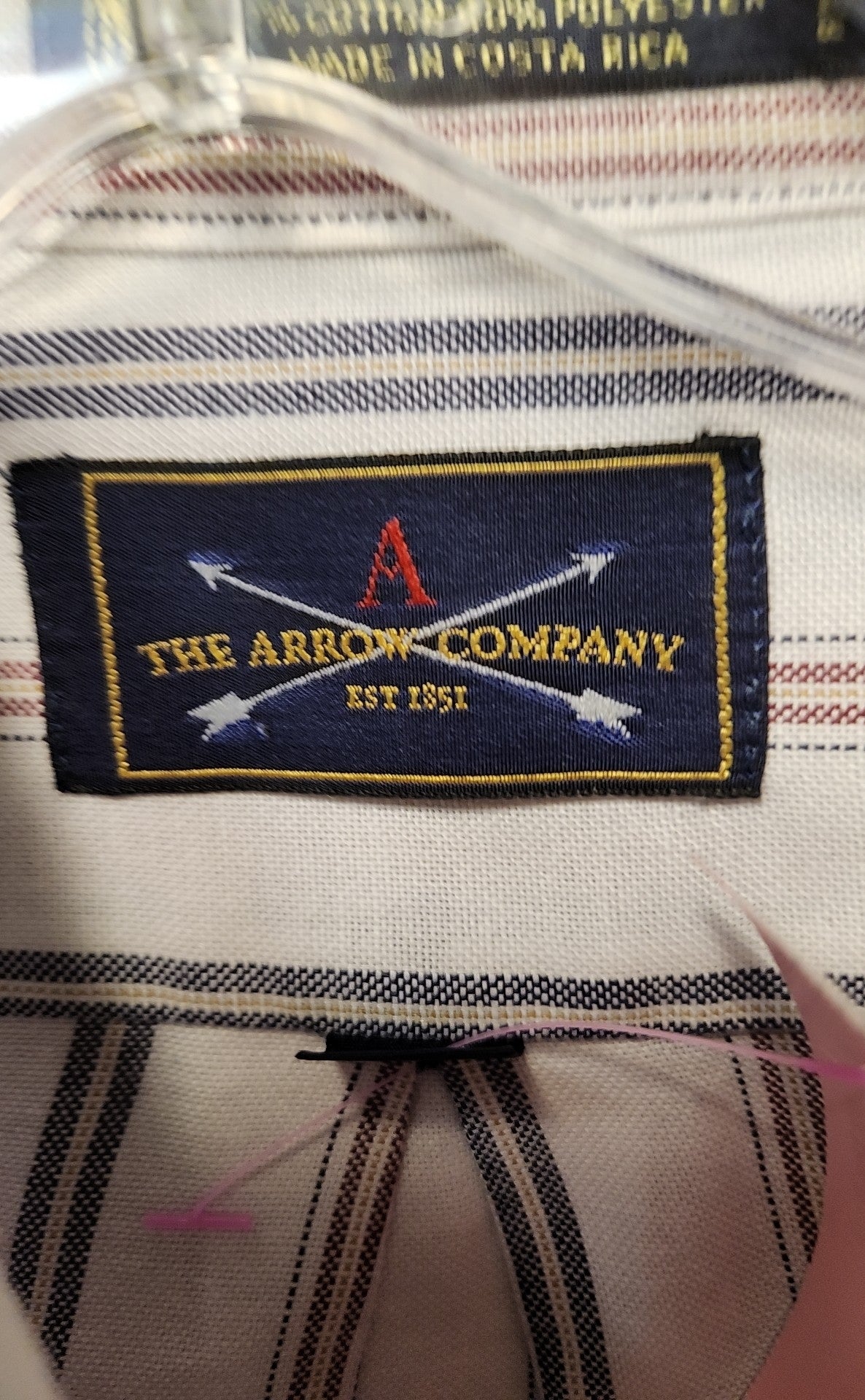Arrow Men's Size M White Stripes Shirt