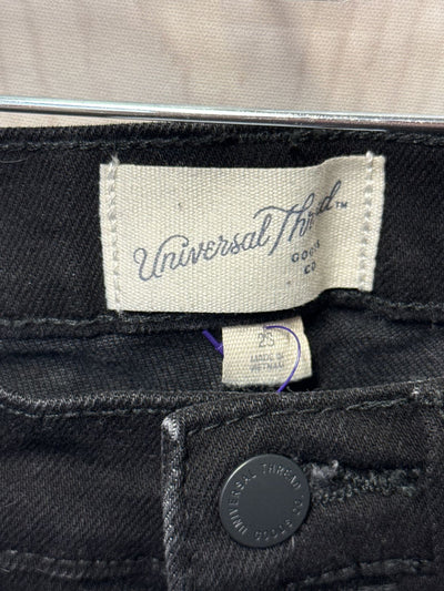 Universal Thread Women's Size 2 Short Black Jeans Mid Rise 80's Slim