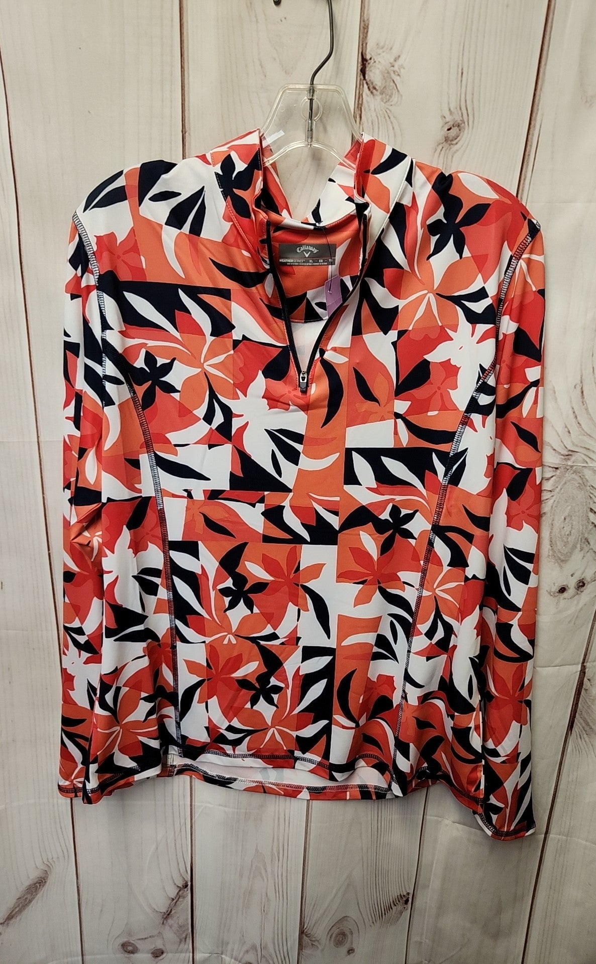 Callaway Women's Size XL Coral Floral Long Sleeve Top