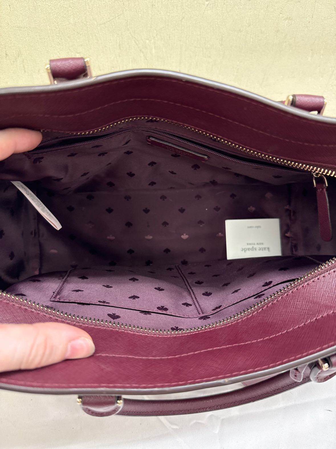 Kate Spade Maroon Purse Bag AS IS - stains on handles