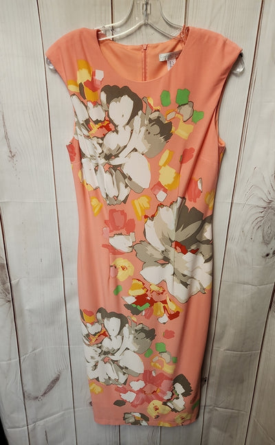 London Times Women's Size 8 Peach Floral Dress