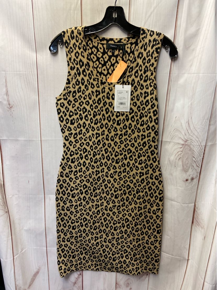 NWT Theory Women's Size M Beige Animal Print Dress