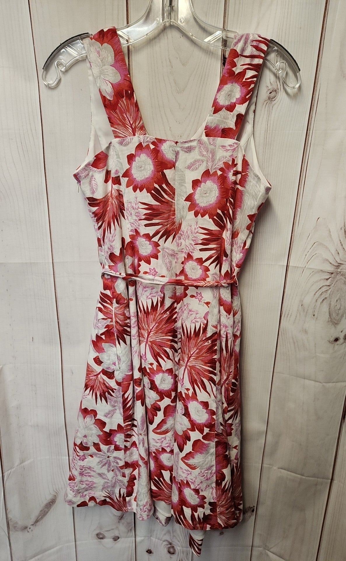 Lands End Women's Size 4 Pink Linen Floral Dress