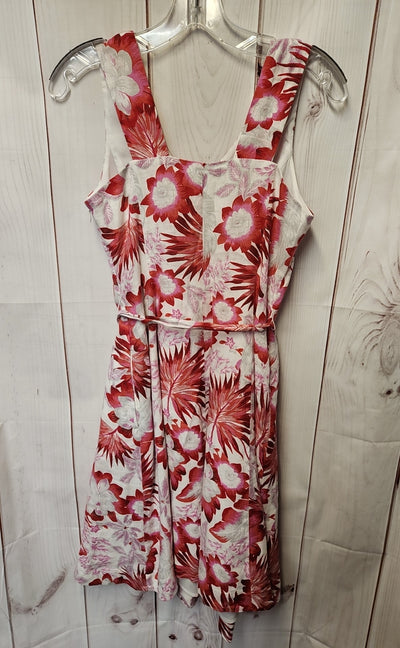 Lands End Women's Size 4 Pink Linen Floral Dress